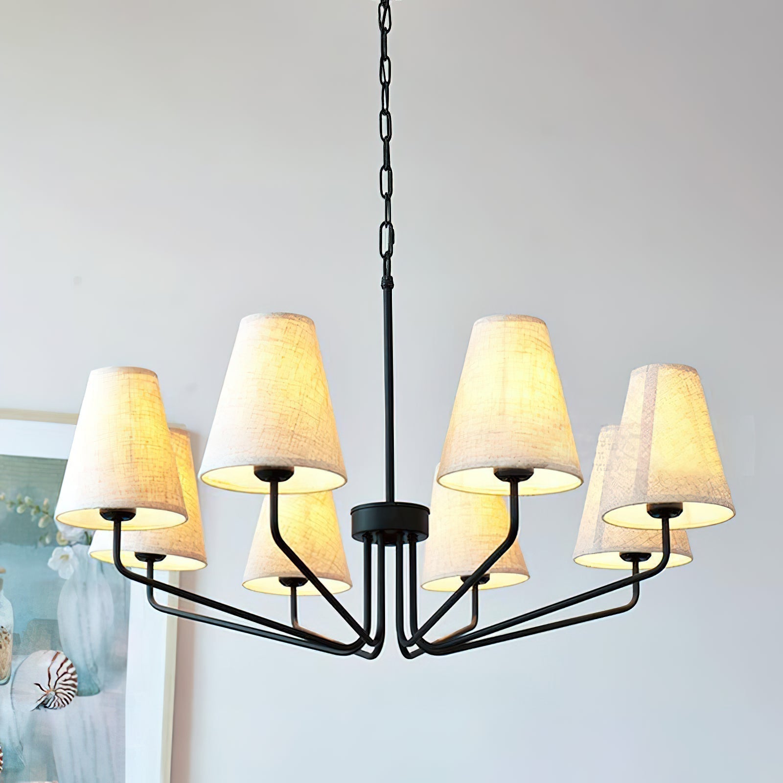 Aurdoreth Vintage Industrieller Messing Stoff-Kronleuchter-Letslighting