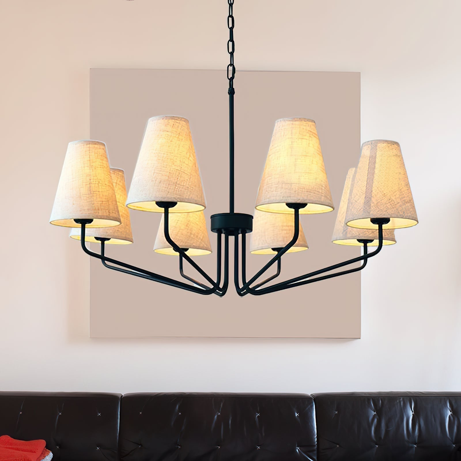 Aurdoreth Vintage Industrieller Messing Stoff-Kronleuchter-Letslighting