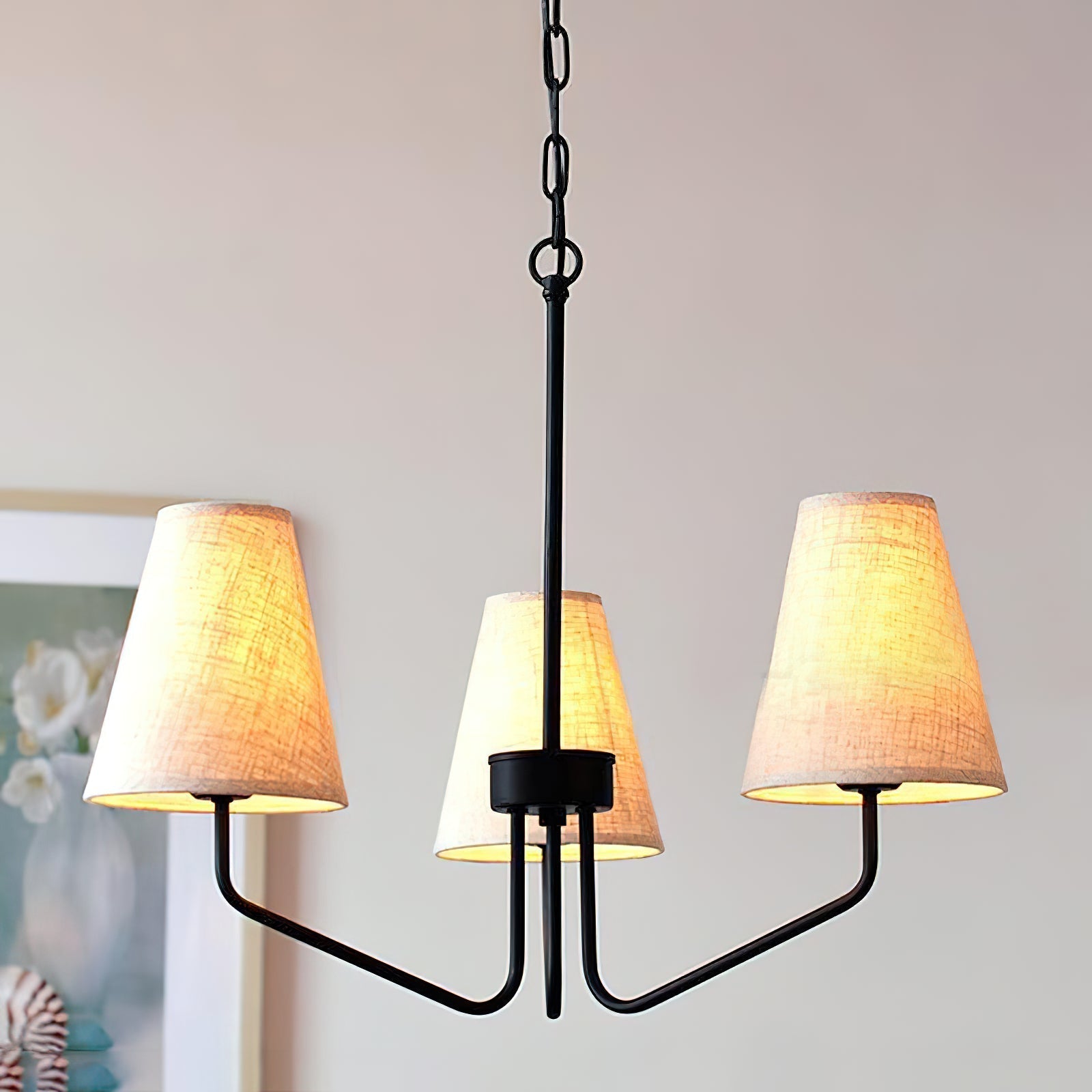 Aurdoreth Vintage Industrieller Messing Stoff-Kronleuchter-Letslighting