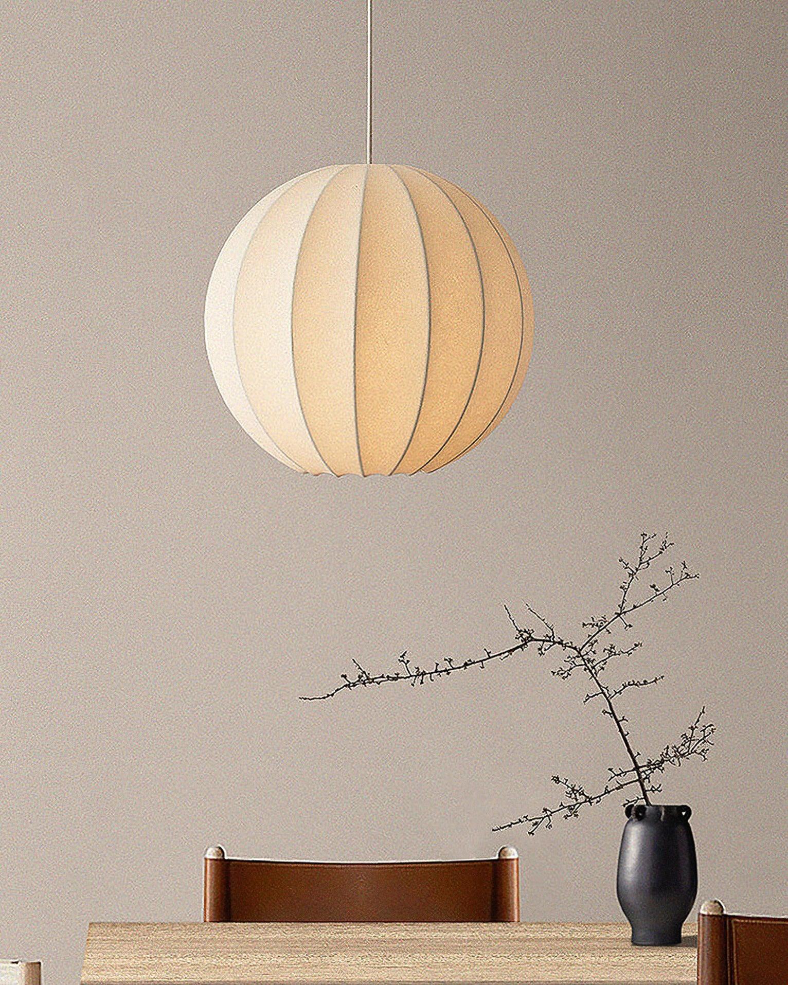 Pendelleuchte Seide Gerippte Kugel Modern-Letslighting