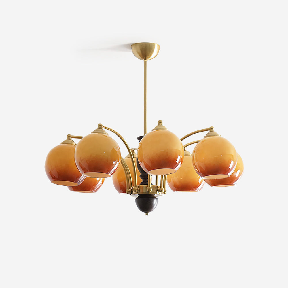 Kronleuchter Glas Schirme Metall Rahmen Holz Akzente Mid-Century Ruhig-Letslighting