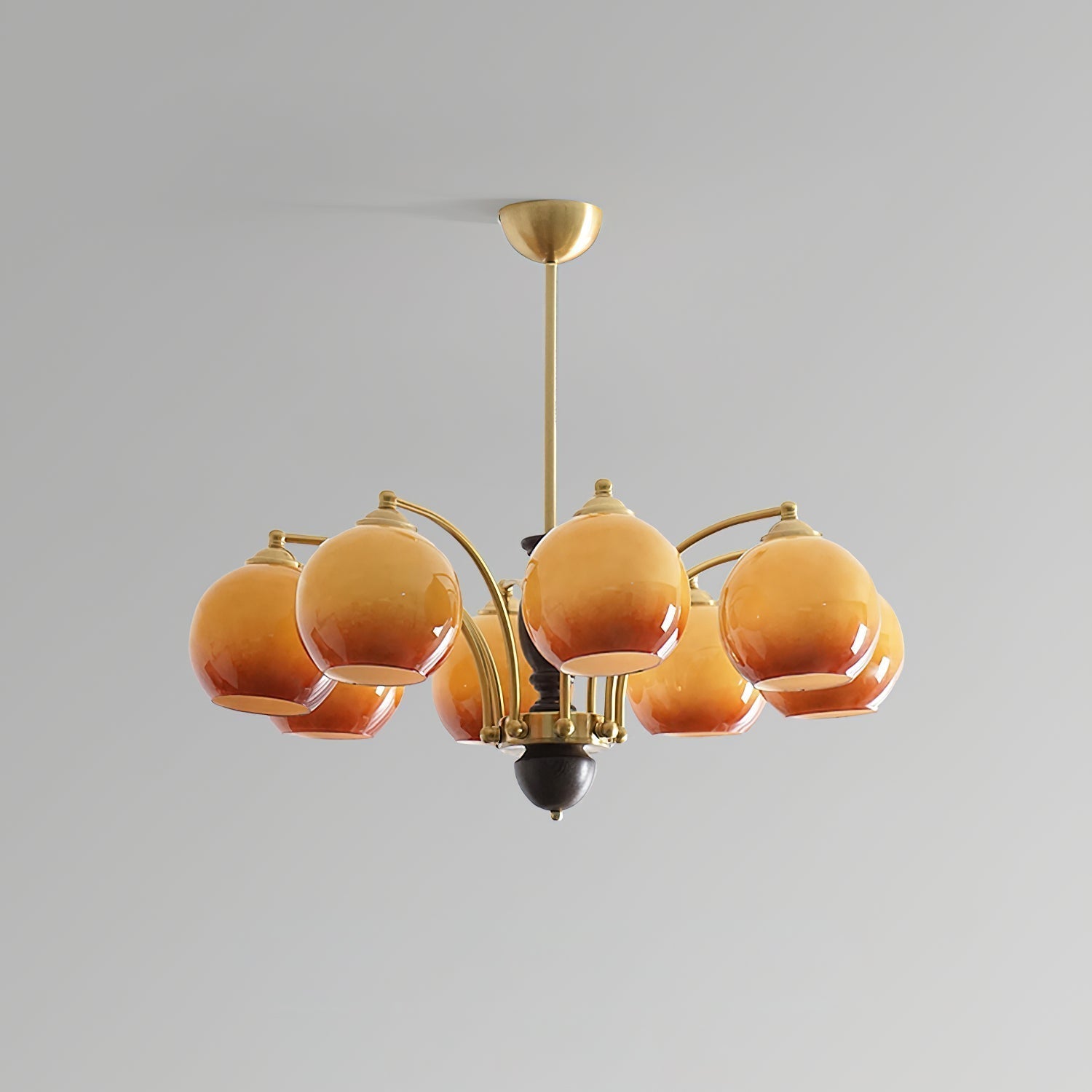 Kronleuchter Glas Schirme Metall Rahmen Holz Akzente Mid-Century Ruhig-Letslighting