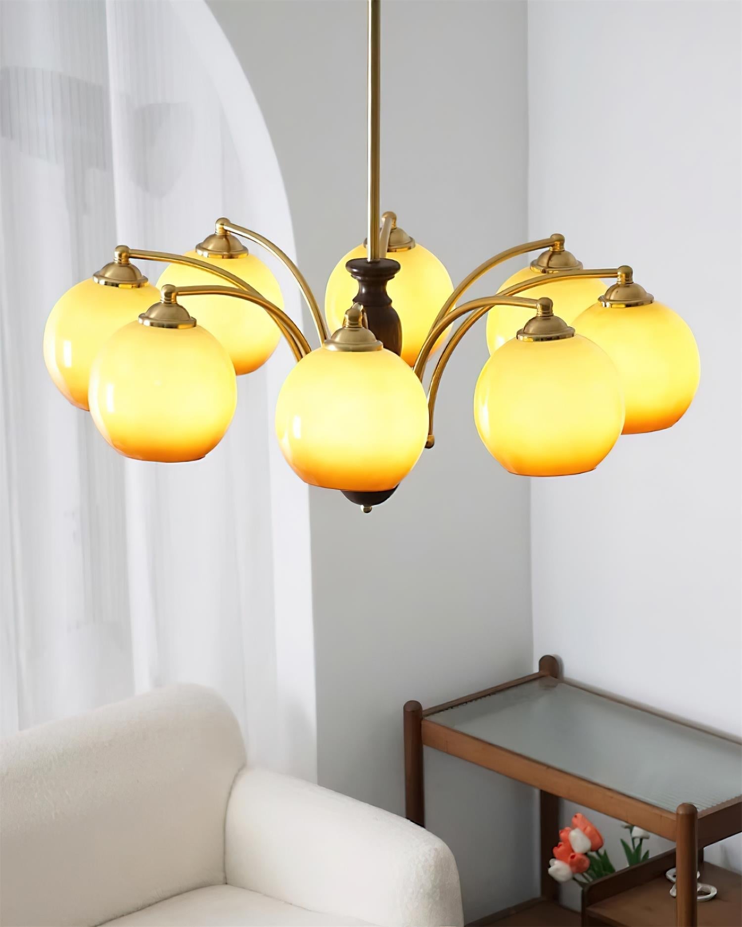 Kronleuchter Glas Schirme Metall Rahmen Holz Akzente Mid-Century Ruhig-Letslighting