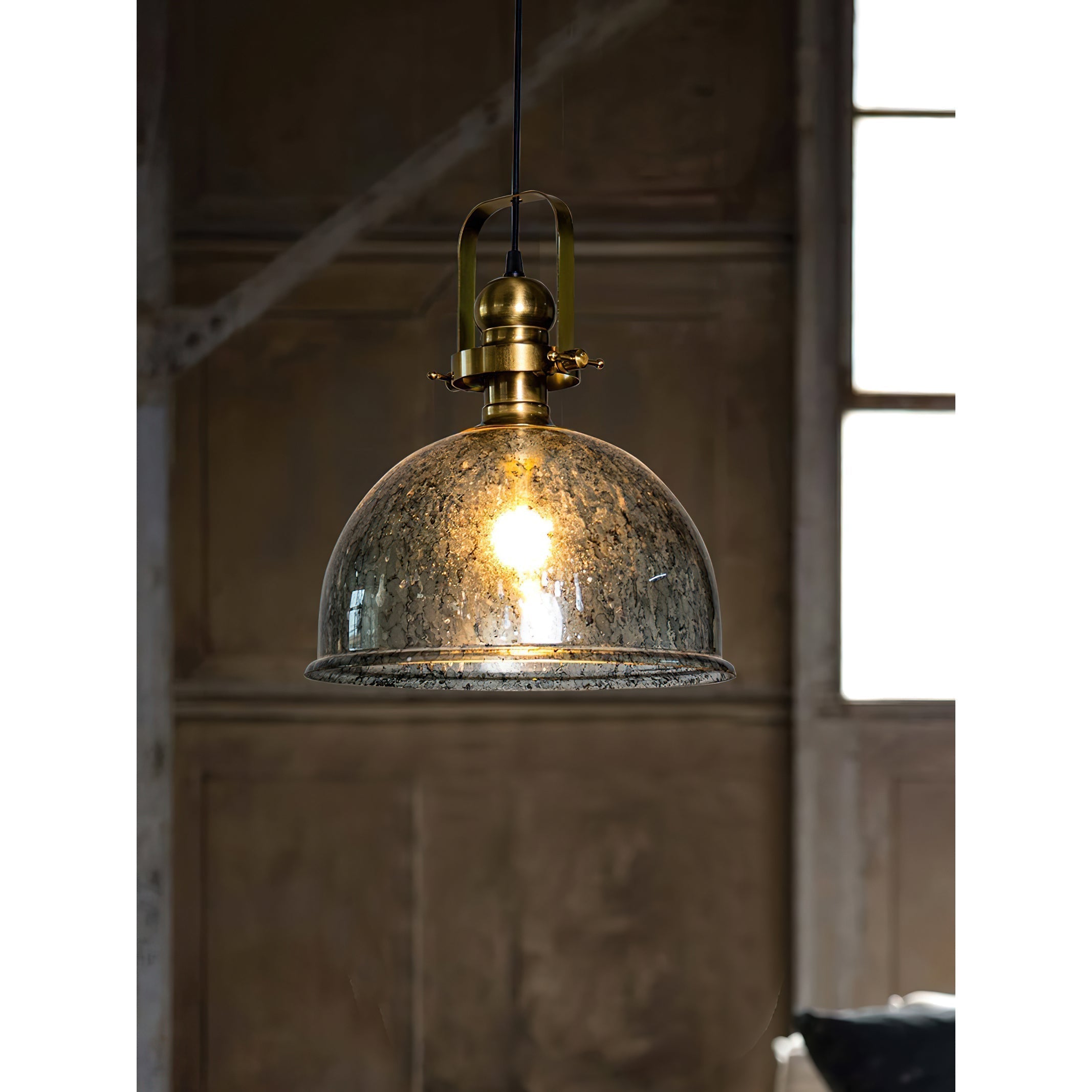 Ilvenel Vintage Industrial Holz Glas Pendelleuchte-Letslighting