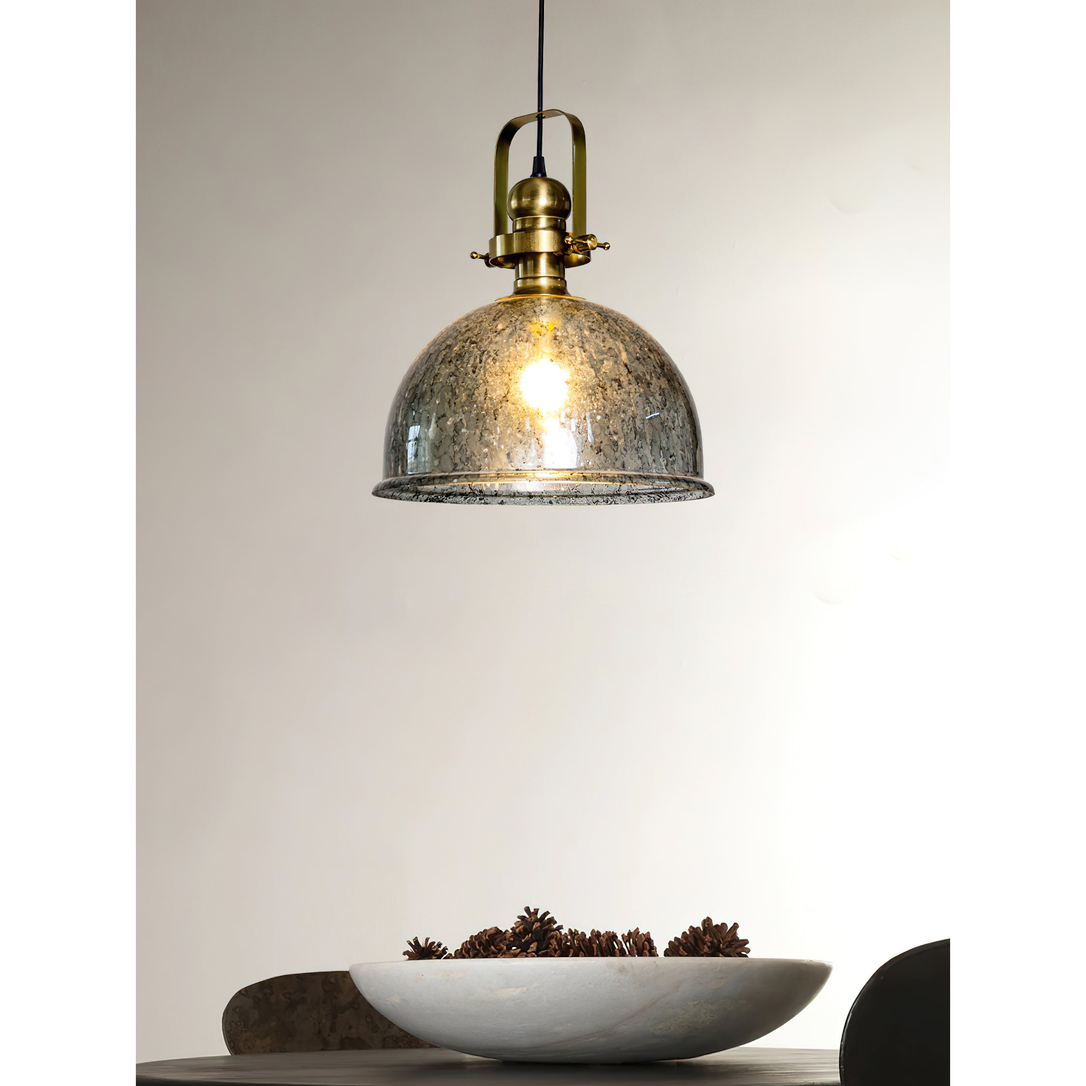 Ilvenel Vintage Industrial Holz Glas Pendelleuchte-Letslighting
