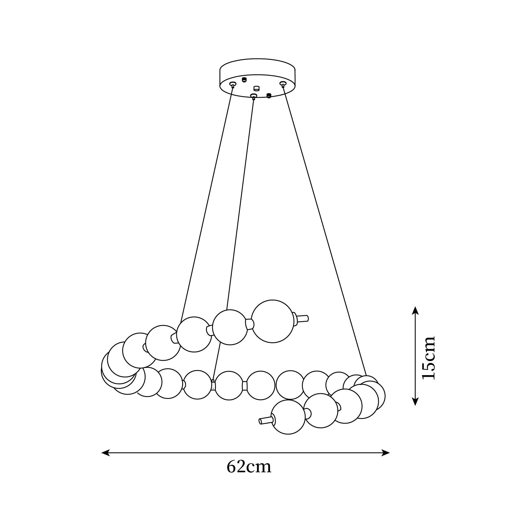 Kronleuchter Messing Ring Kugeln Modern Minimalistisch-Letslighting