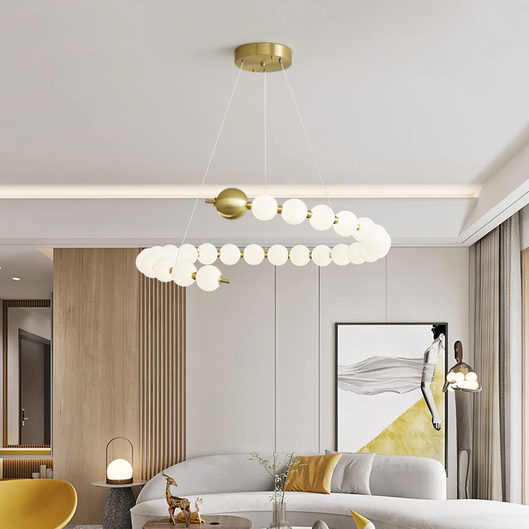 Kronleuchter Messing Ring Kugeln Modern Minimalistisch-Letslighting