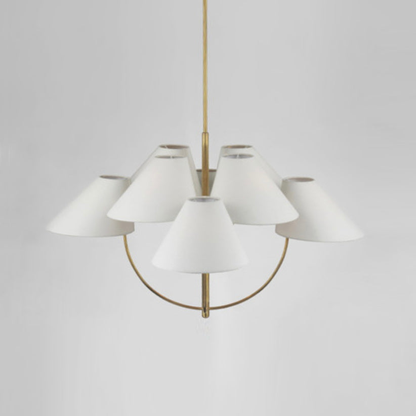 Armira Vintage Industrieller Messing Stoff-Kronleuchter-Letslighting