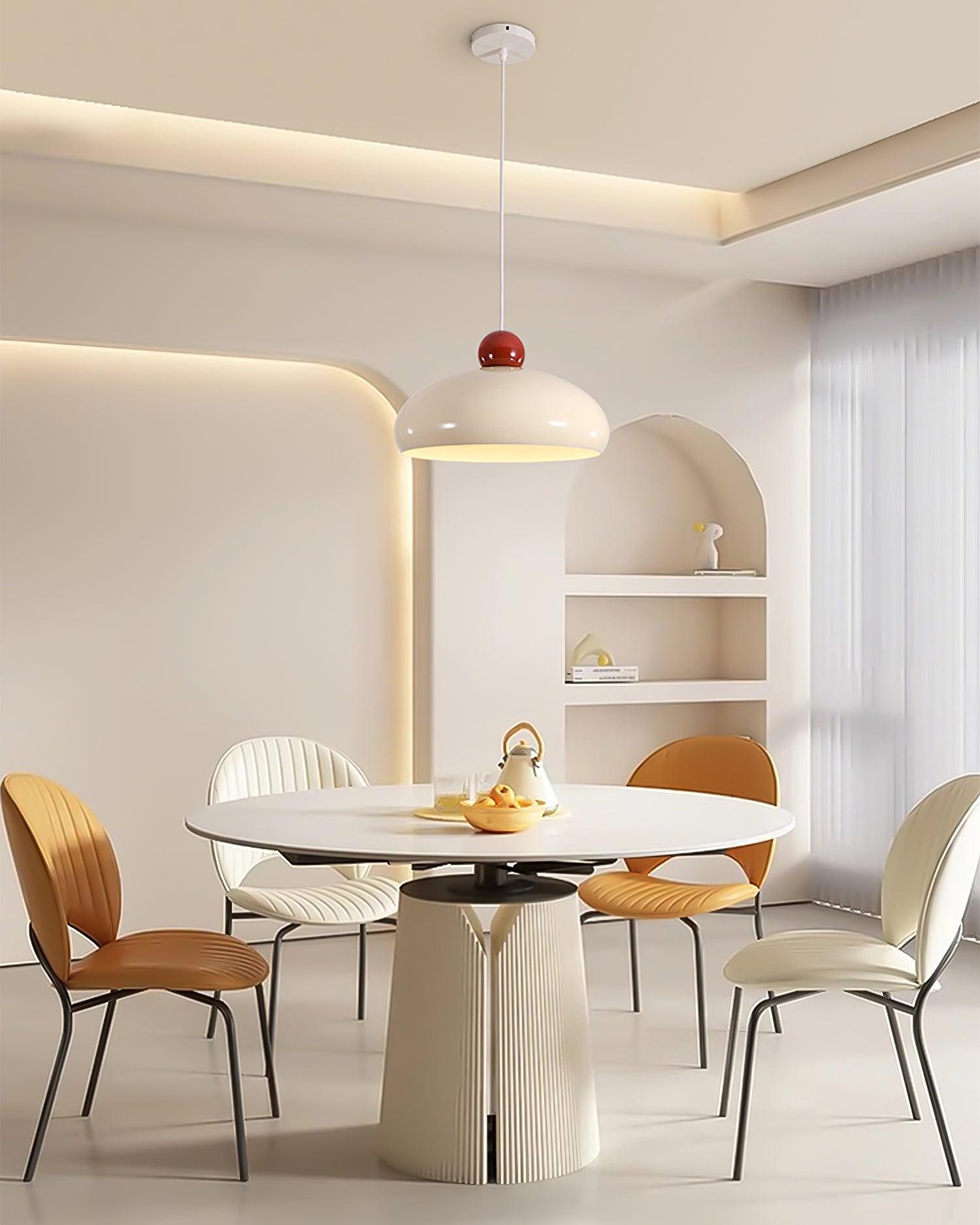 Pendelleuchte Kuppelschirm Metall Rot Retro-Letslighting
