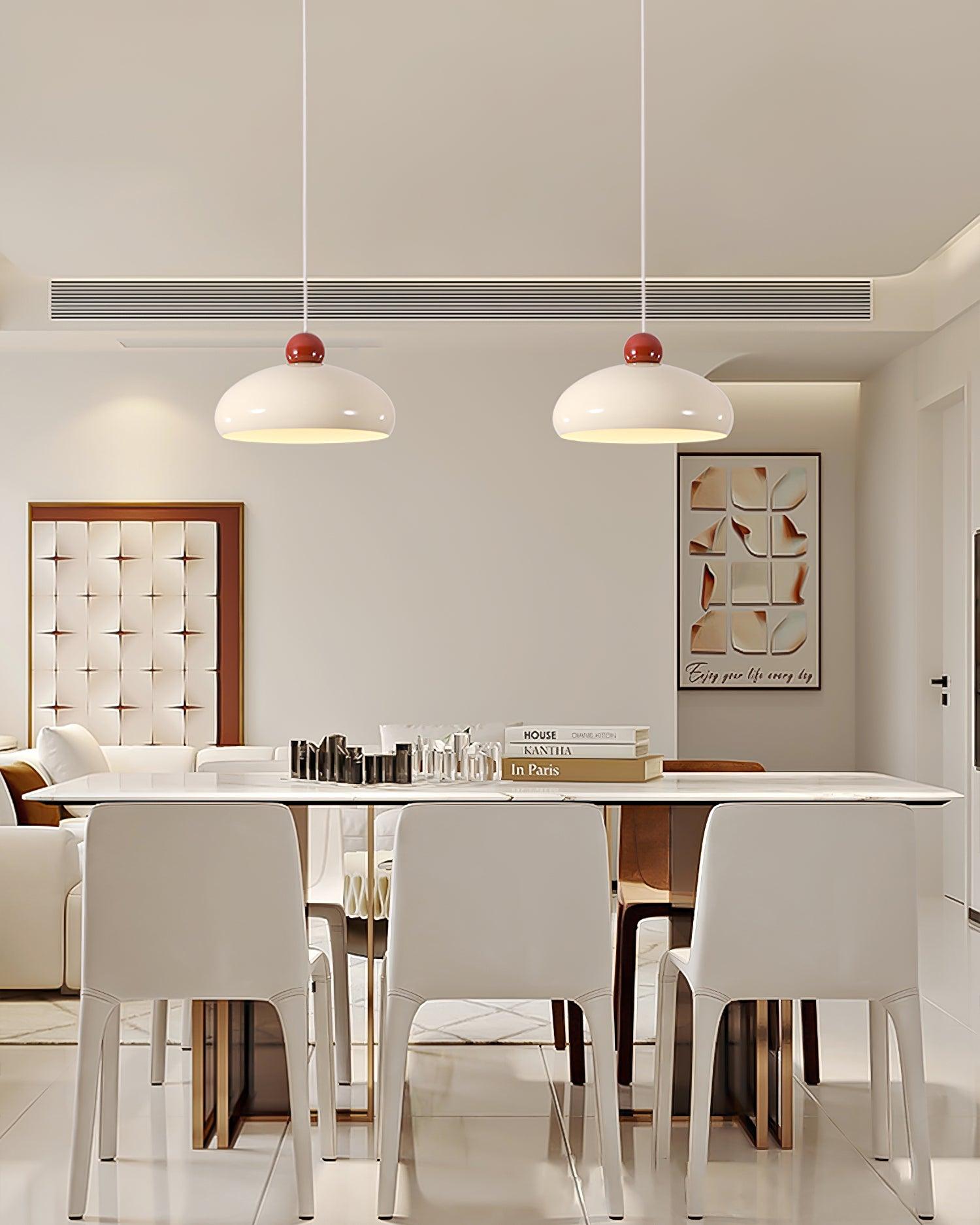 Pendelleuchte Kuppelschirm Metall Rot Retro-Letslighting