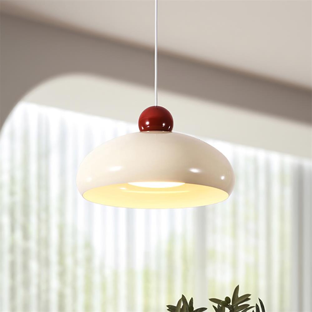 Pendelleuchte Kuppelschirm Metall Rot Retro-Letslighting