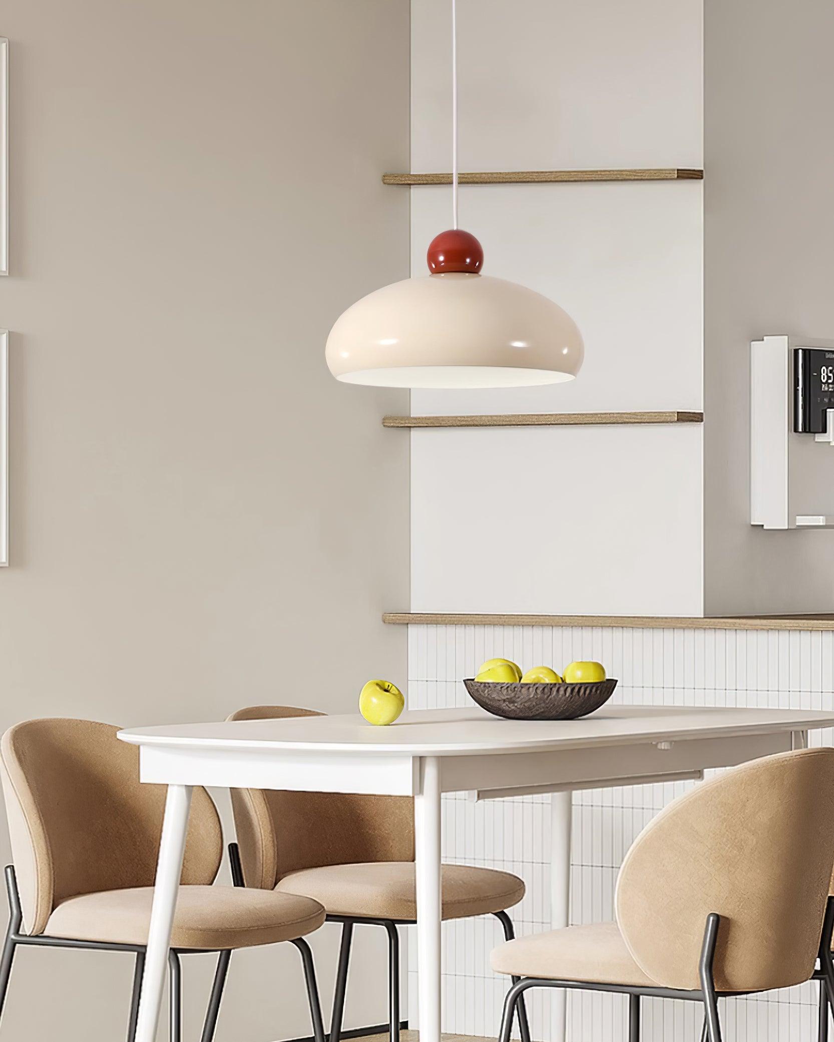 Pendelleuchte Kuppelschirm Metall Rot Retro-Letslighting