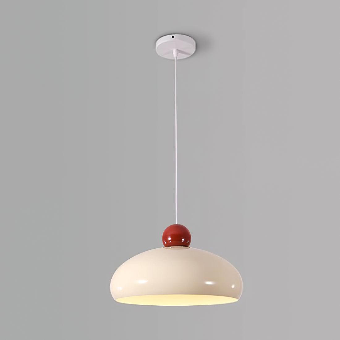 Pendelleuchte Kuppelschirm Metall Rot Retro-Letslighting