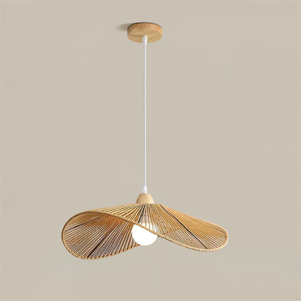 Pendelleuchte Geflochtener Hanfschirm Skulptural Natur Modern-Letslighting
