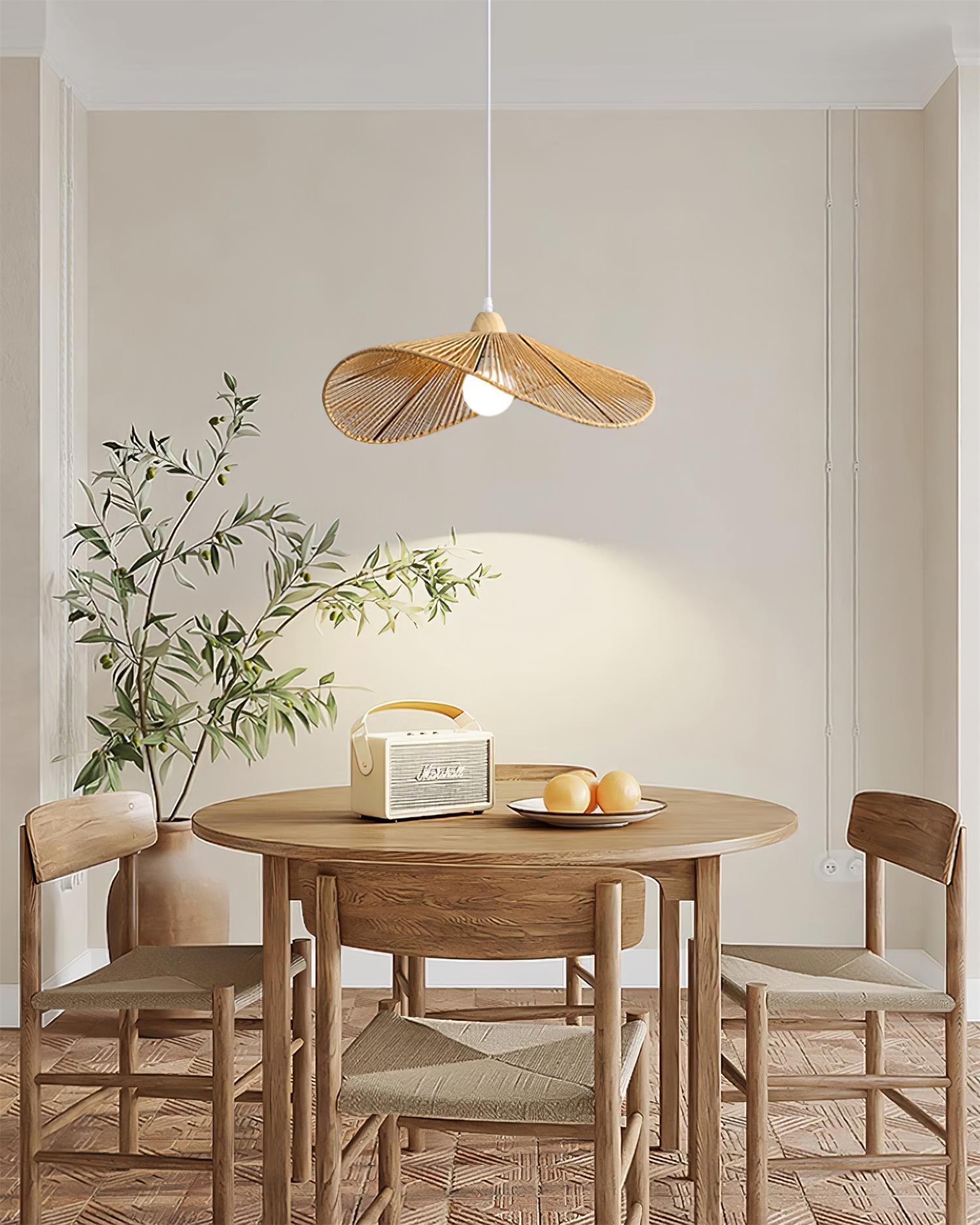 Pendelleuchte Geflochtener Hanfschirm Skulptural Natur Modern-Letslighting