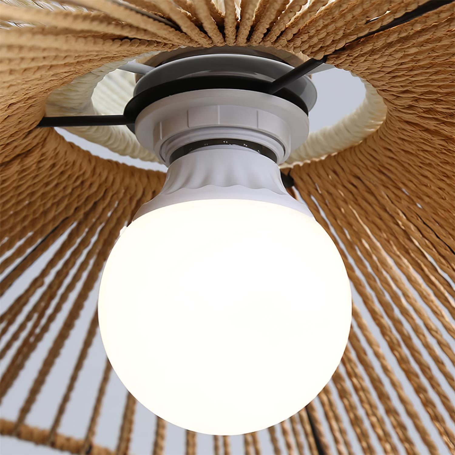 Pendelleuchte Geflochtener Hanfschirm Skulptural Natur Modern-Letslighting