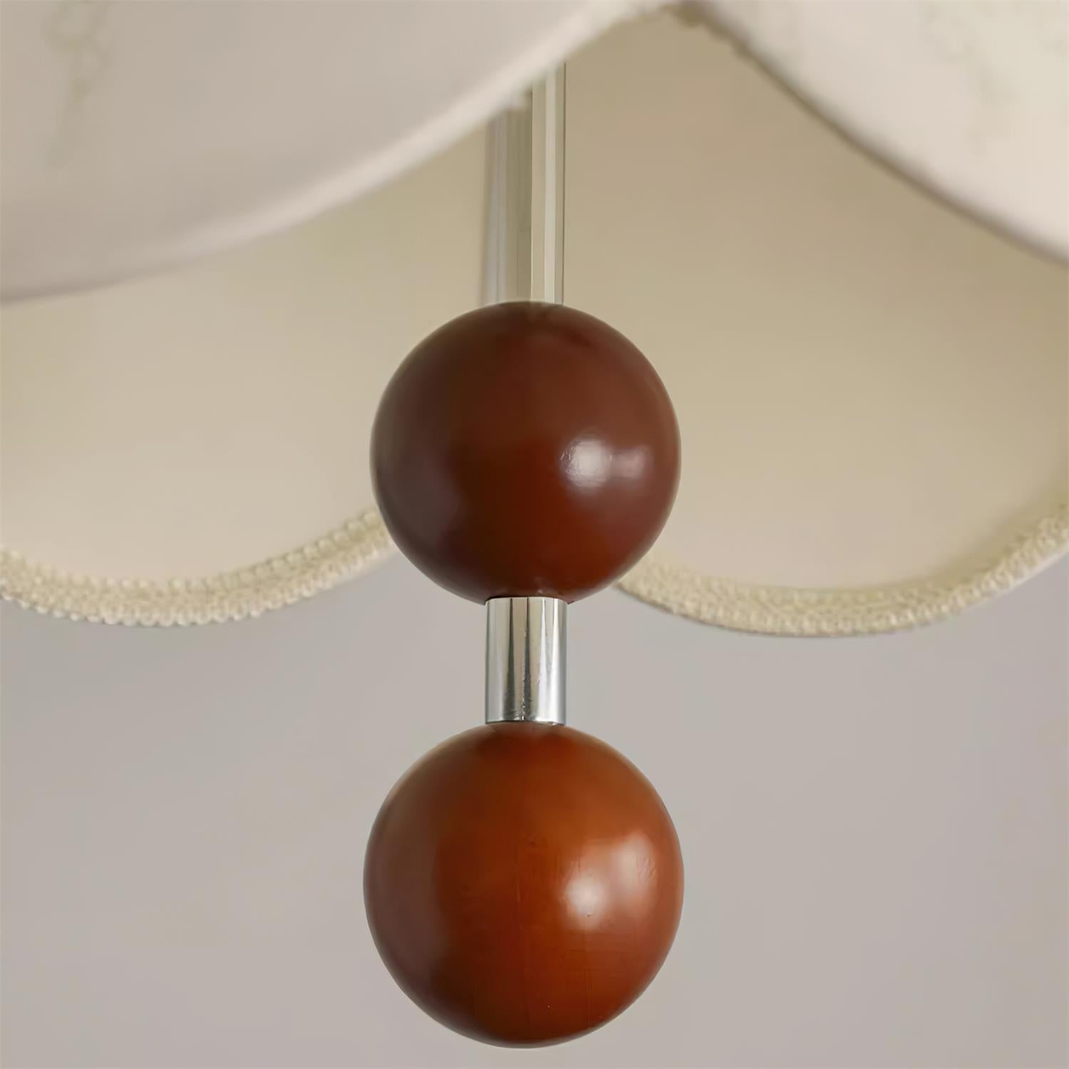 Wren Vintage Pendelleuchte aus Stoff und Holz-Letslighting