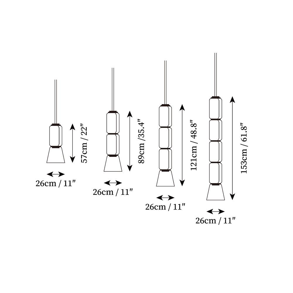 Virelo Stacked Glass Cylinder Pendant Light - Letslighting