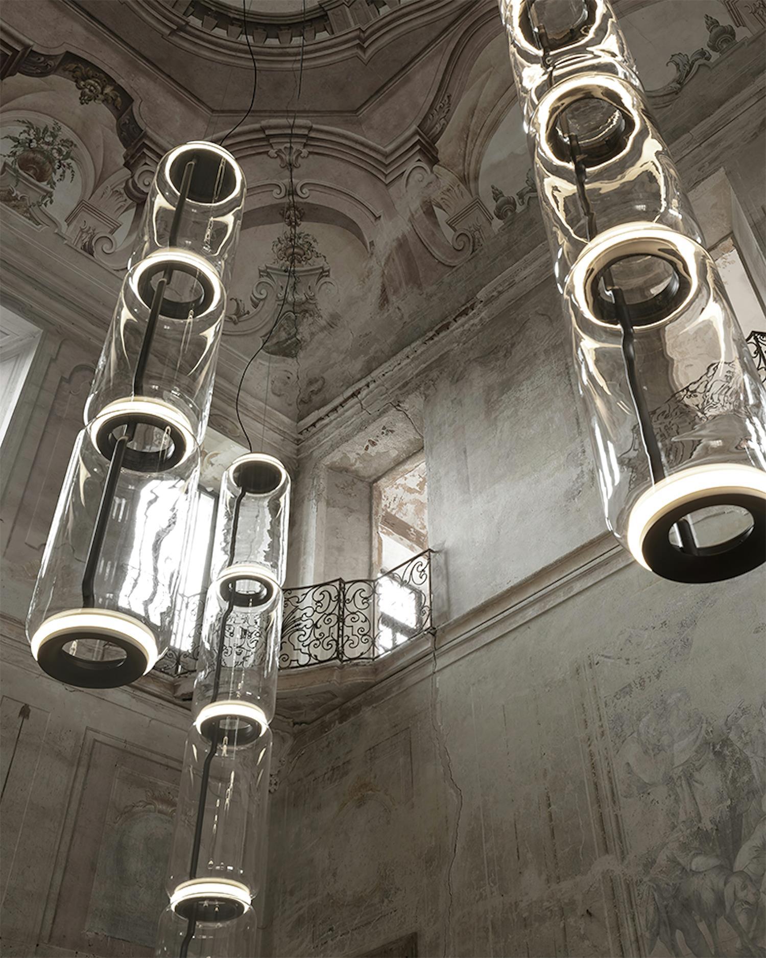 Virelo Stacked Glass Cylinder Pendant Light - Letslighting