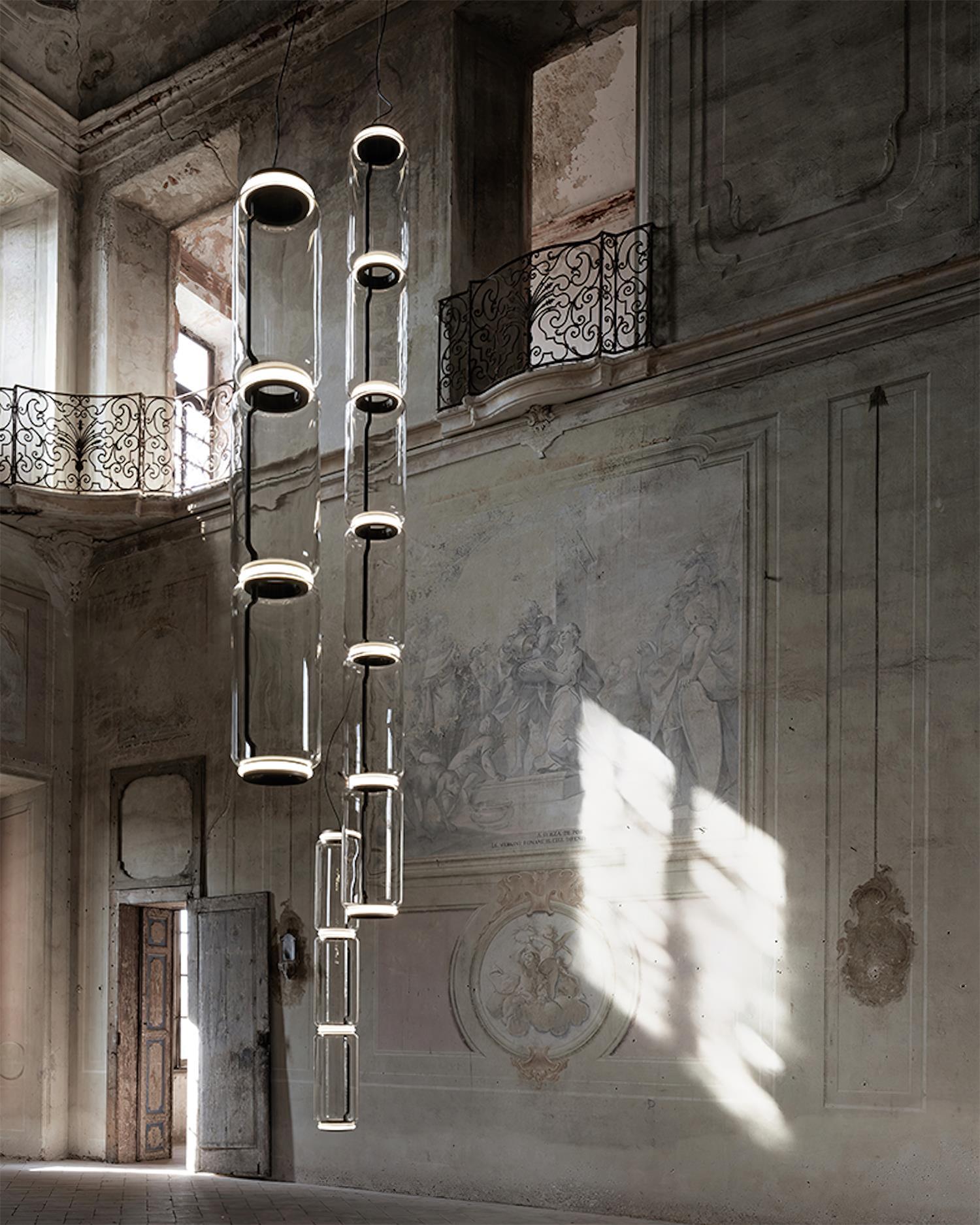 Virelo Stacked Glass Cylinder Pendant Light - Letslighting