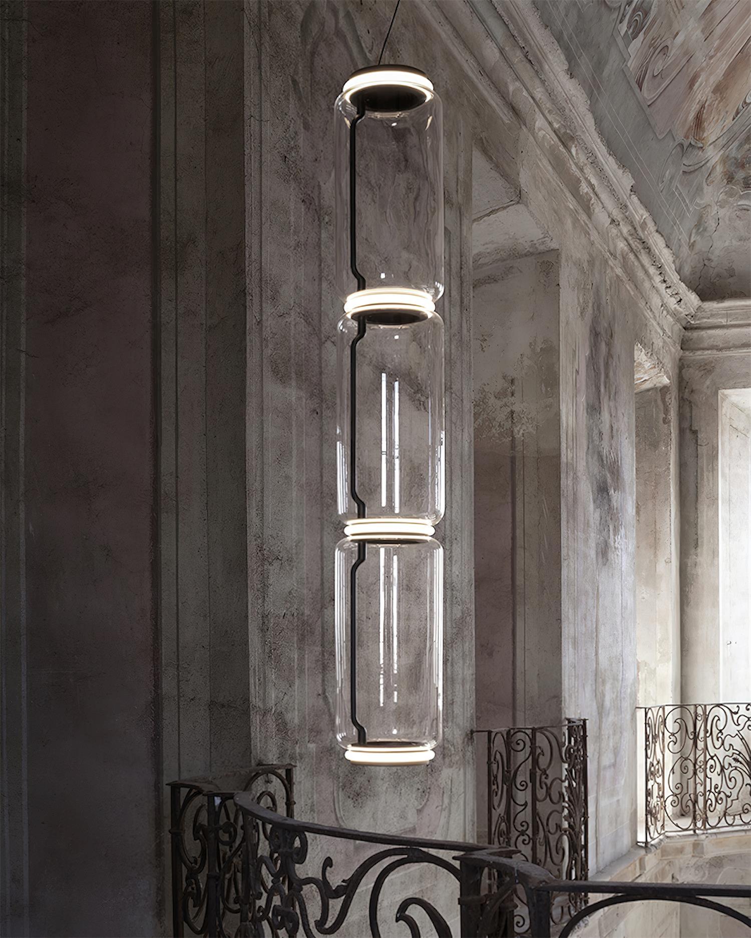 Virelo Stacked Glass Cylinder Pendant Light - Letslighting