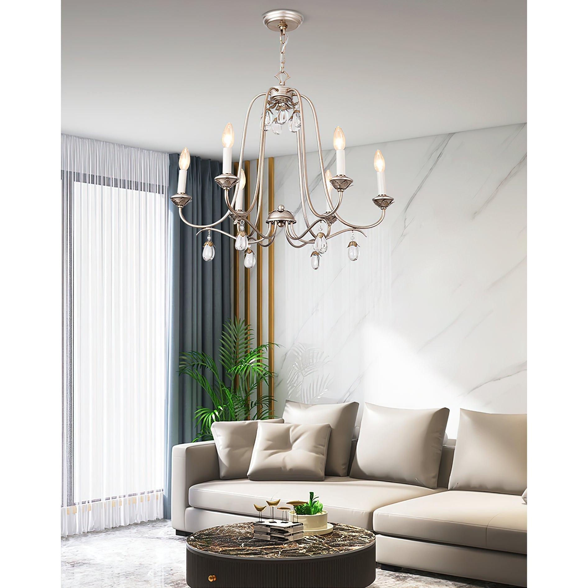 Ocara Vintage Luxus Messing Kristall Kronleuchter-Letslighting