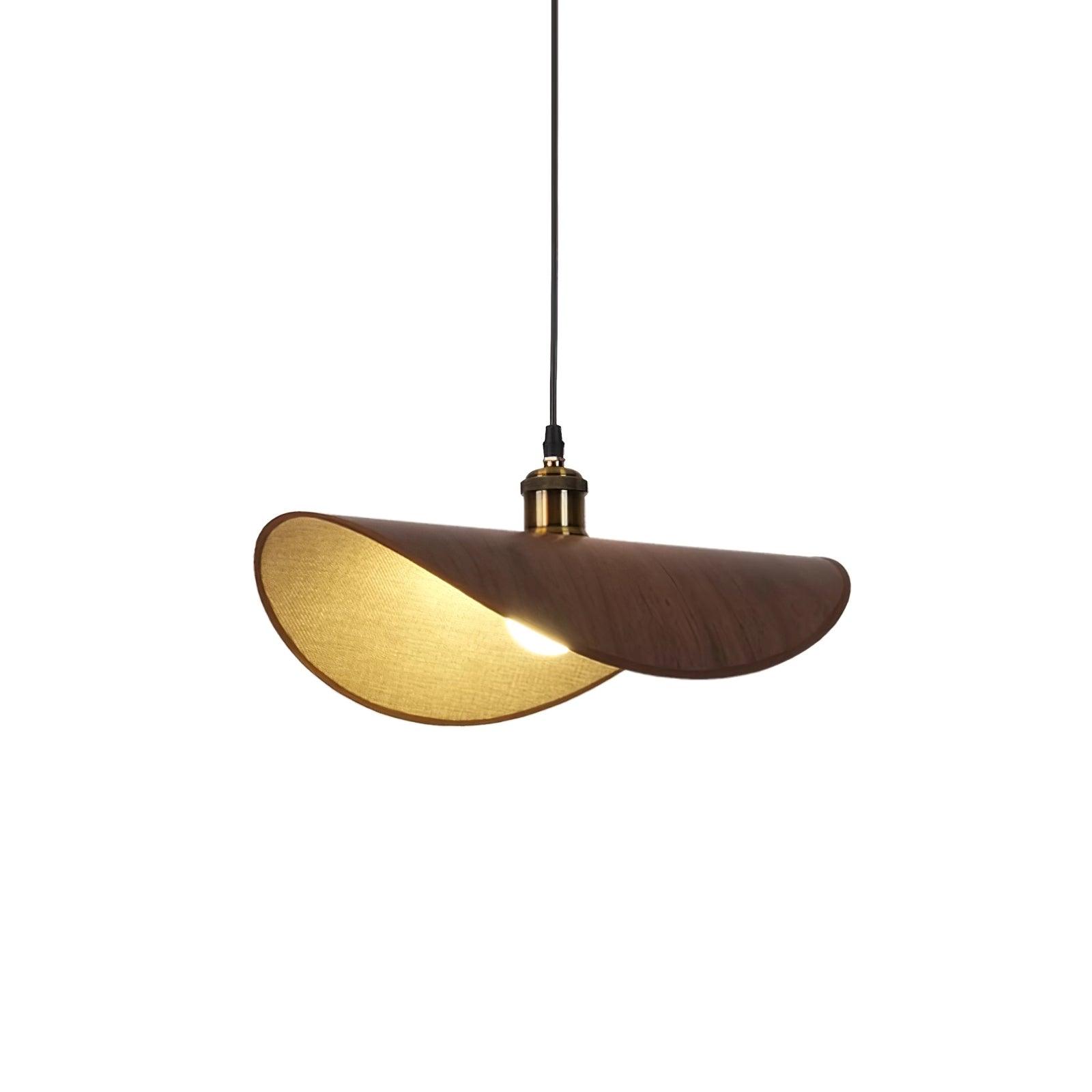 Pendant Lamp Linen Fabric Shade Wood - Letslighting