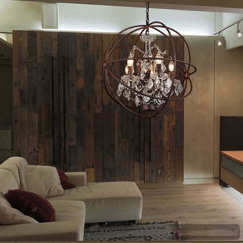 Kristy Rustikale Vintage Pendelleuchte Kerze, Schwarz/Rost, Metall