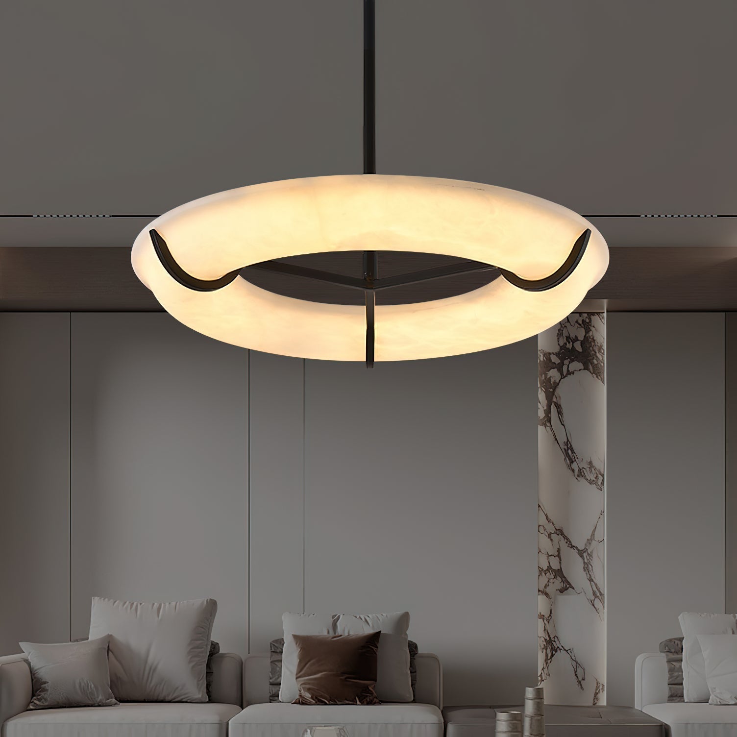 Eldorora Modern Minimalist Brass Alabaster Chandelier - Letslighting