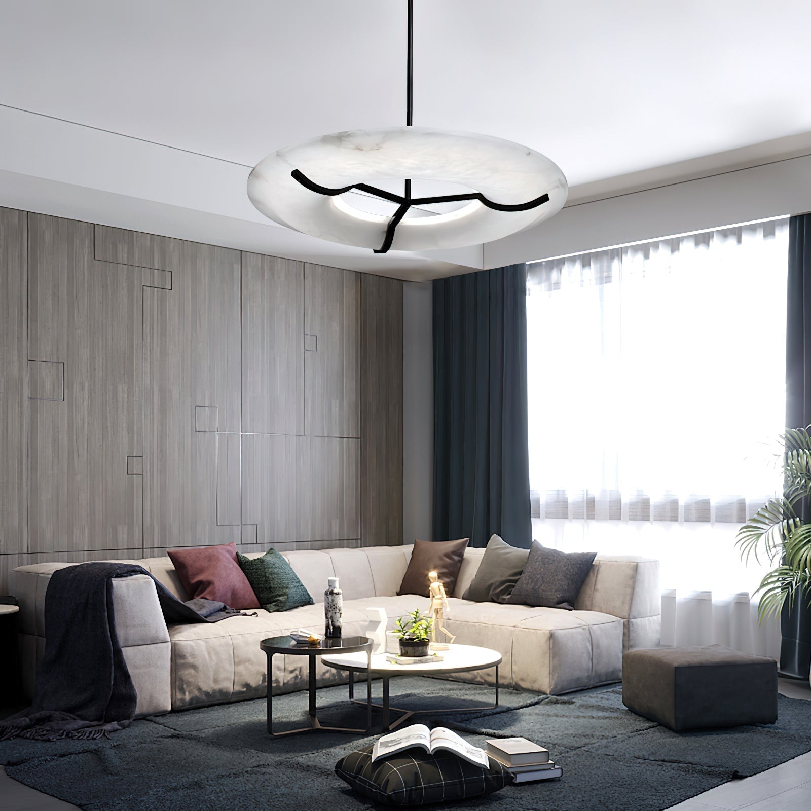 Eldorora Modern Minimalist Brass Alabaster Chandelier - Letslighting