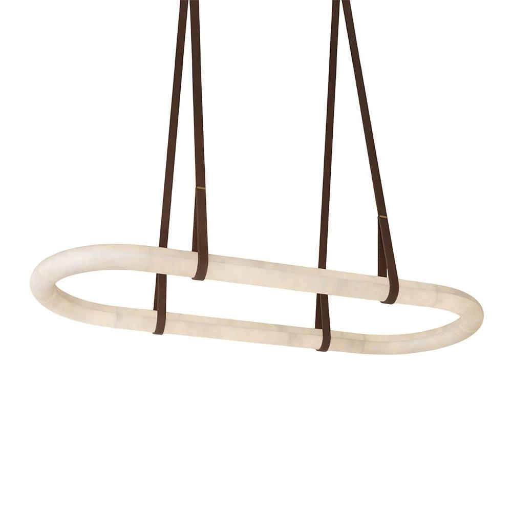 Kurve Chandelier Alabaster Ring Artificial leather - Letslighting