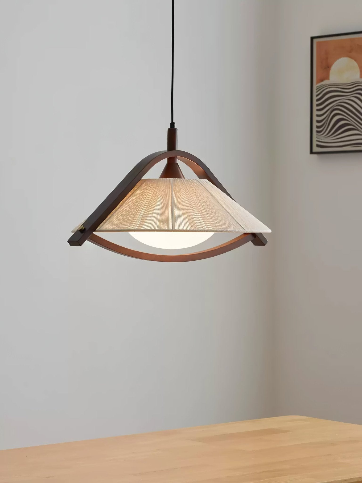 Audrey Moderne Pendelleuchte aus Holz und Stoff-Letslighting