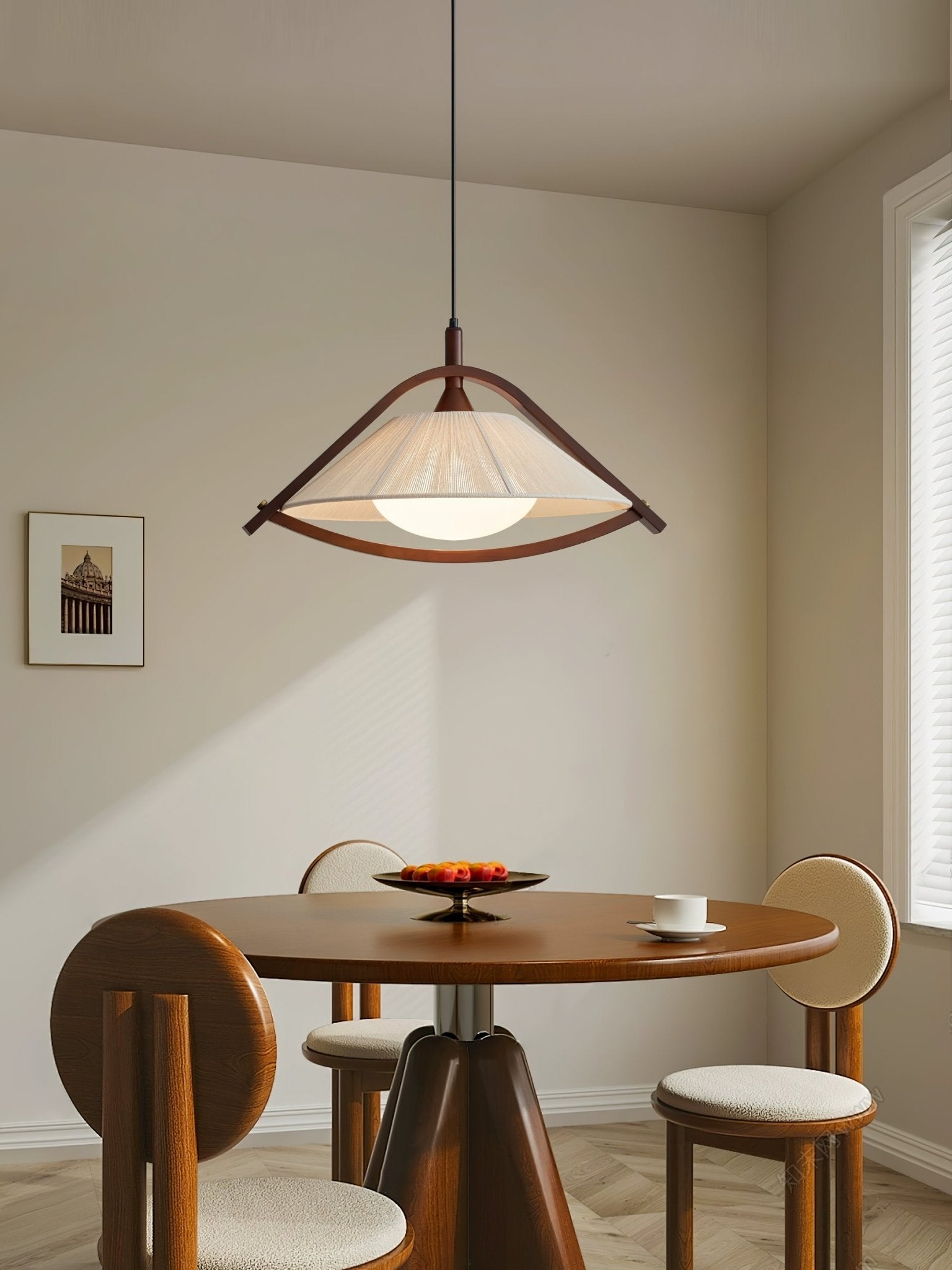 Audrey Moderne Pendelleuchte aus Holz und Stoff-Letslighting