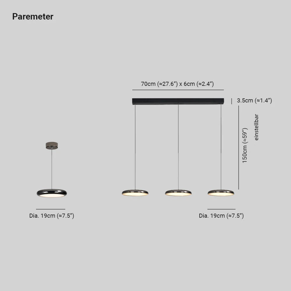 Arisha Modern LED Pendelleuchte Schwarz Metall Schlafzimmer