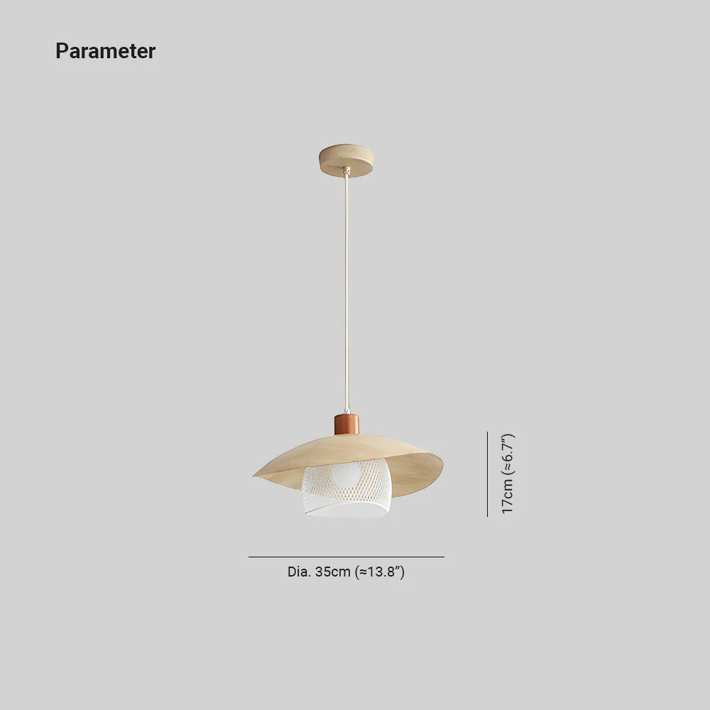 Arisha Modern LED Pendelleuchte Beige Grün Holz Metall Wohnzimmer