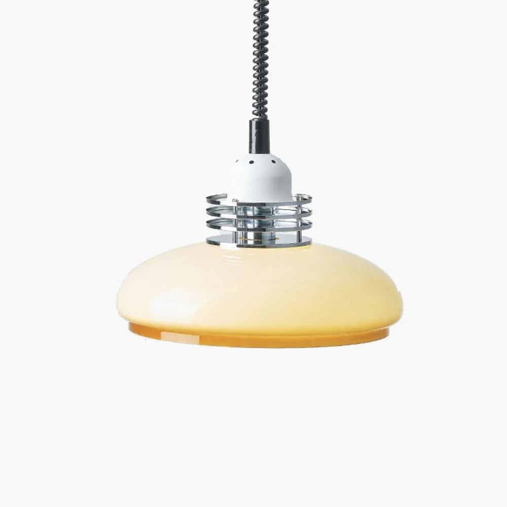 Valentina Vintage LED Pendelleuchte Glas Weiß Gelb Metall Wohnzimmer