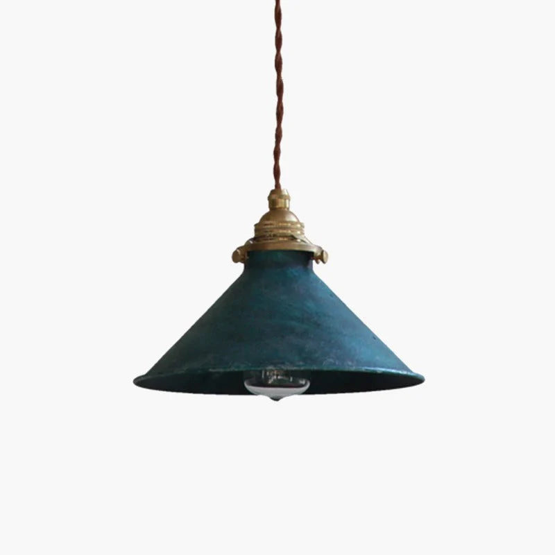 Silva Vintage LED Pendelleuchte Blau Grün Silber Metall Küche