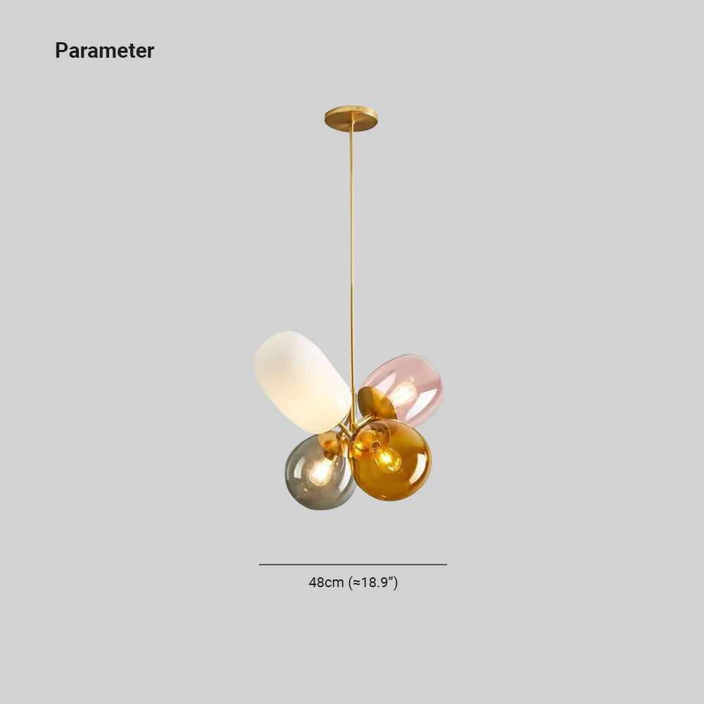 Valentina LED Pendelleuchte Glaskugel Bunt Esstisch/Schlaf/Wohnzimmer Metall Glas