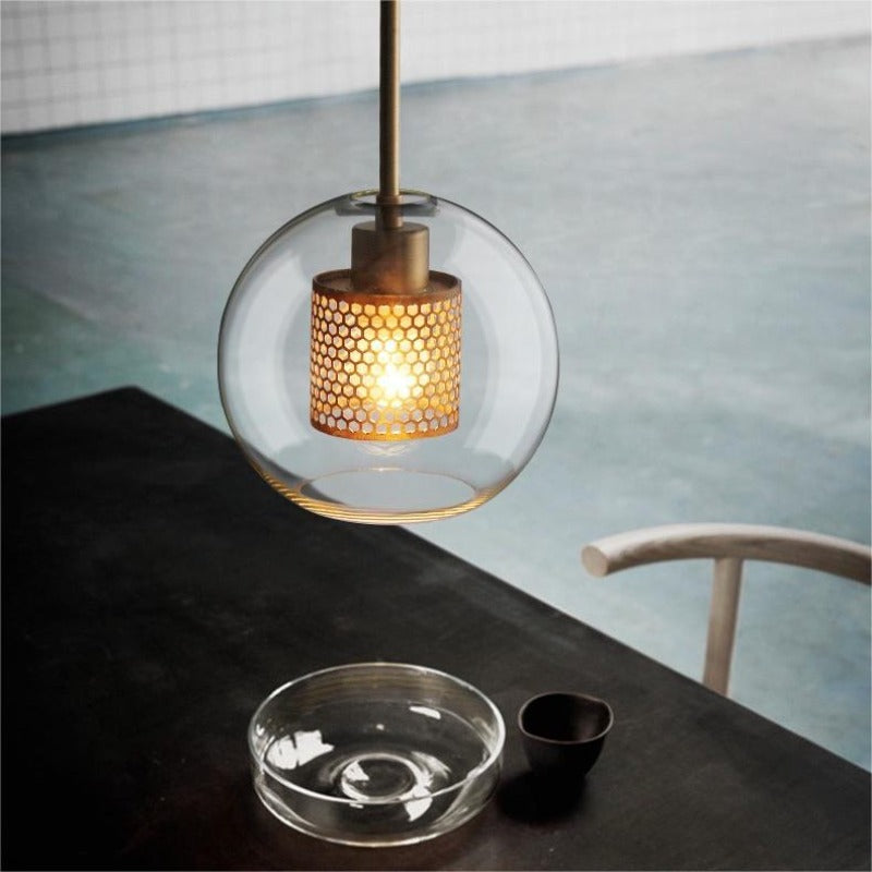 Valentina Industrie LED Pendelleuchte, Glas, Kugel, Esszimmer