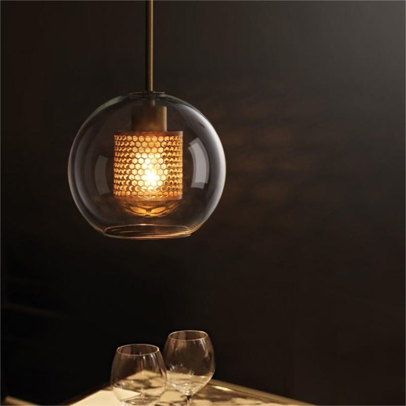 Valentina Industrie LED Pendelleuchte, Glas, Kugel, Esszimmer