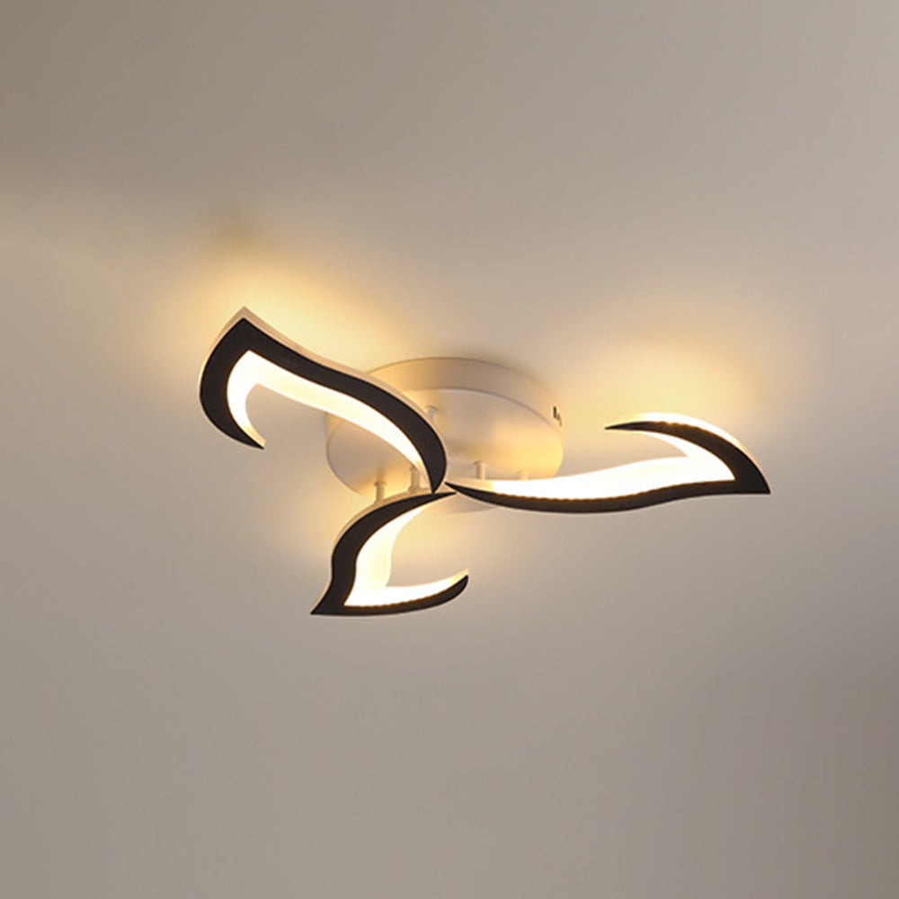 Arisha Moderne Blume LED Deckenleuchte Schwarz/Weiß Wohn/Schlafzimmer Hardware Acryl