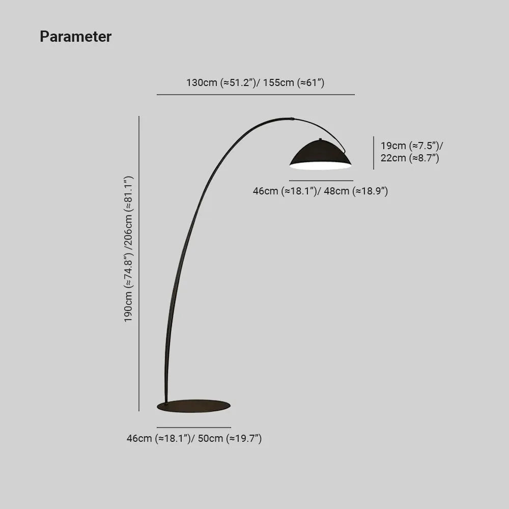 Avi Modern LED Bogen Schale Stehlampe Metall Wohnzimmer Schlafzimmer