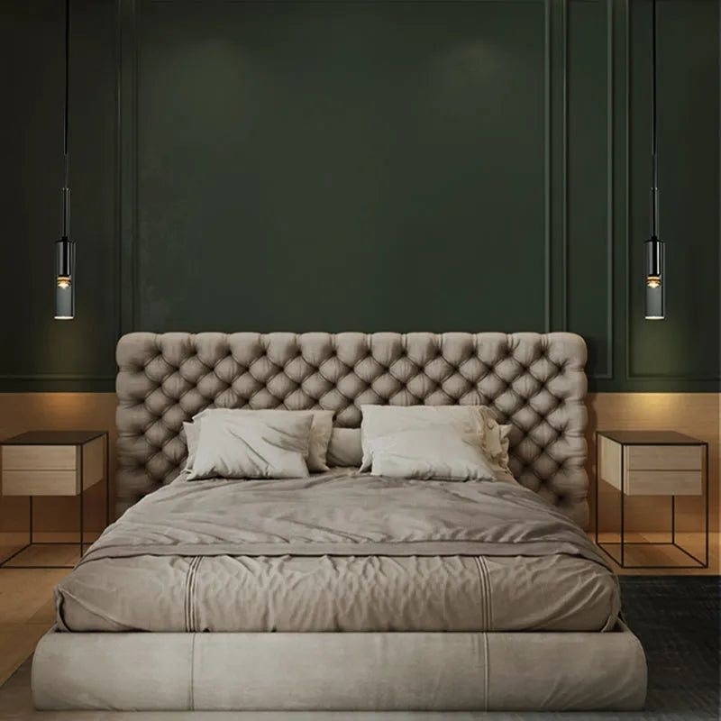 Arisha Modern LED Wandleuchte Schwarz Schlafzimmer/Bad Glas Metall-Letslighting