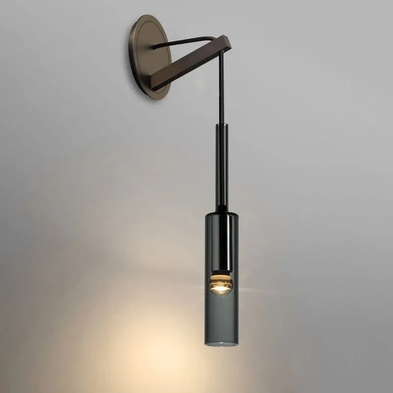 Arisha Modern LED Wandleuchte Schwarz Schlafzimmer/Bad Glas Metall-Letslighting