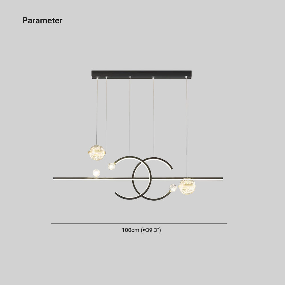 Kristy Linear Doppel-C-Design Pendelleuchte Esszimmer Wohnzimmer Schlafzimmer-Letslighting