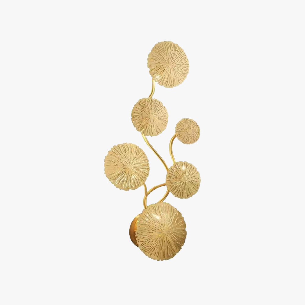 Arisha Vintage Design Blumen LED Wandleuchte Gold Wohn/Schlafzimmer Innen Metall