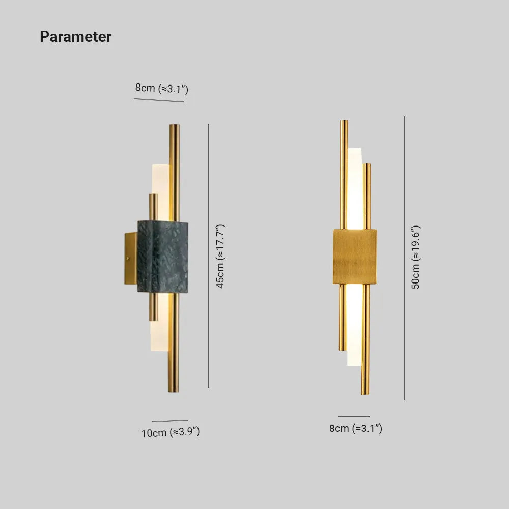 Arisha Modern Linear LED Wandlampe Weiß/Gold/Grün Schlafzimmer Metall