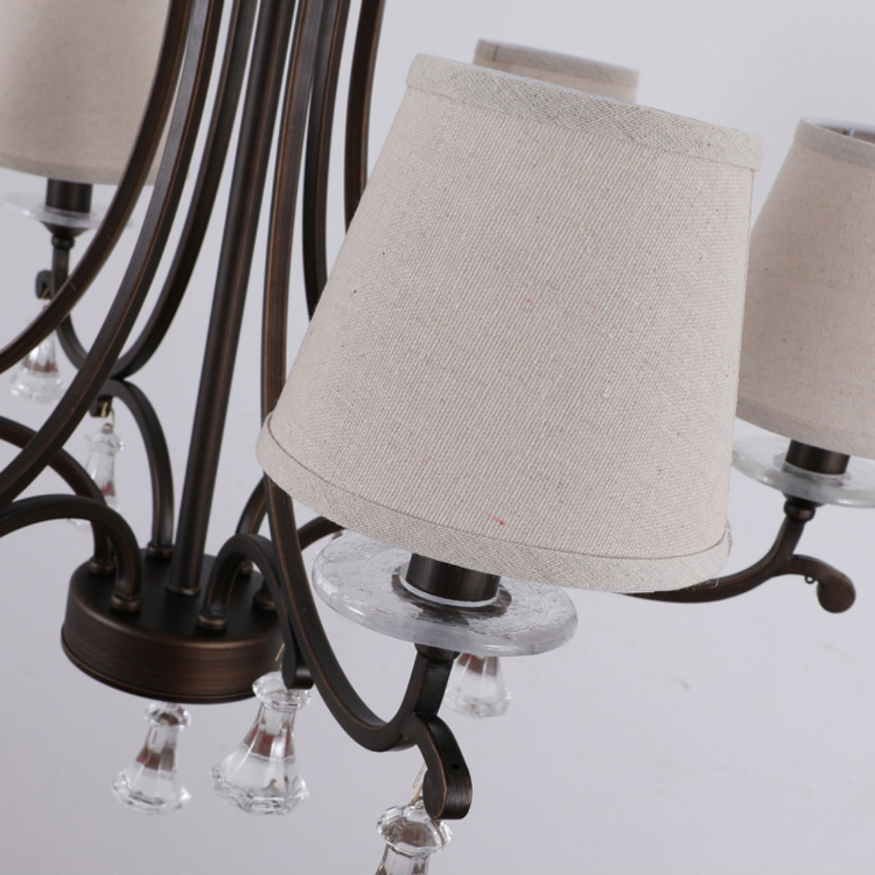 Lyvenisra Vintage Messing Stoff Kristall Kronleuchter-Letslighting