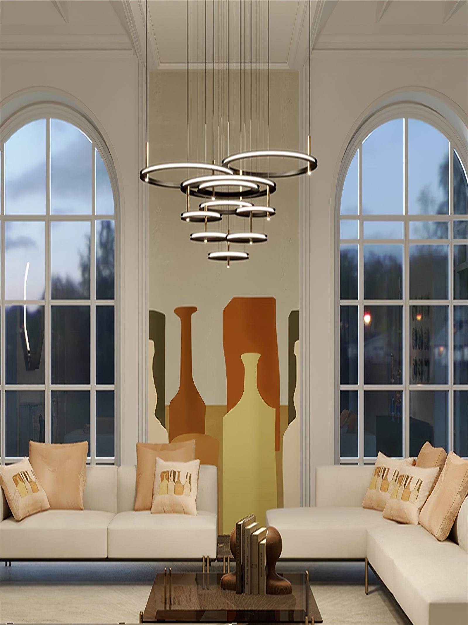 Aurora Kronleuchter Ring Lagen Minimalistisch-Letslighting