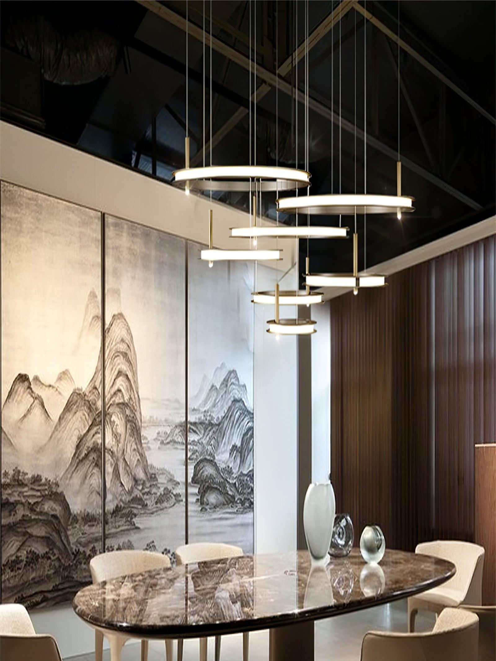Aurora Kronleuchter Ring Lagen Minimalistisch-Letslighting
